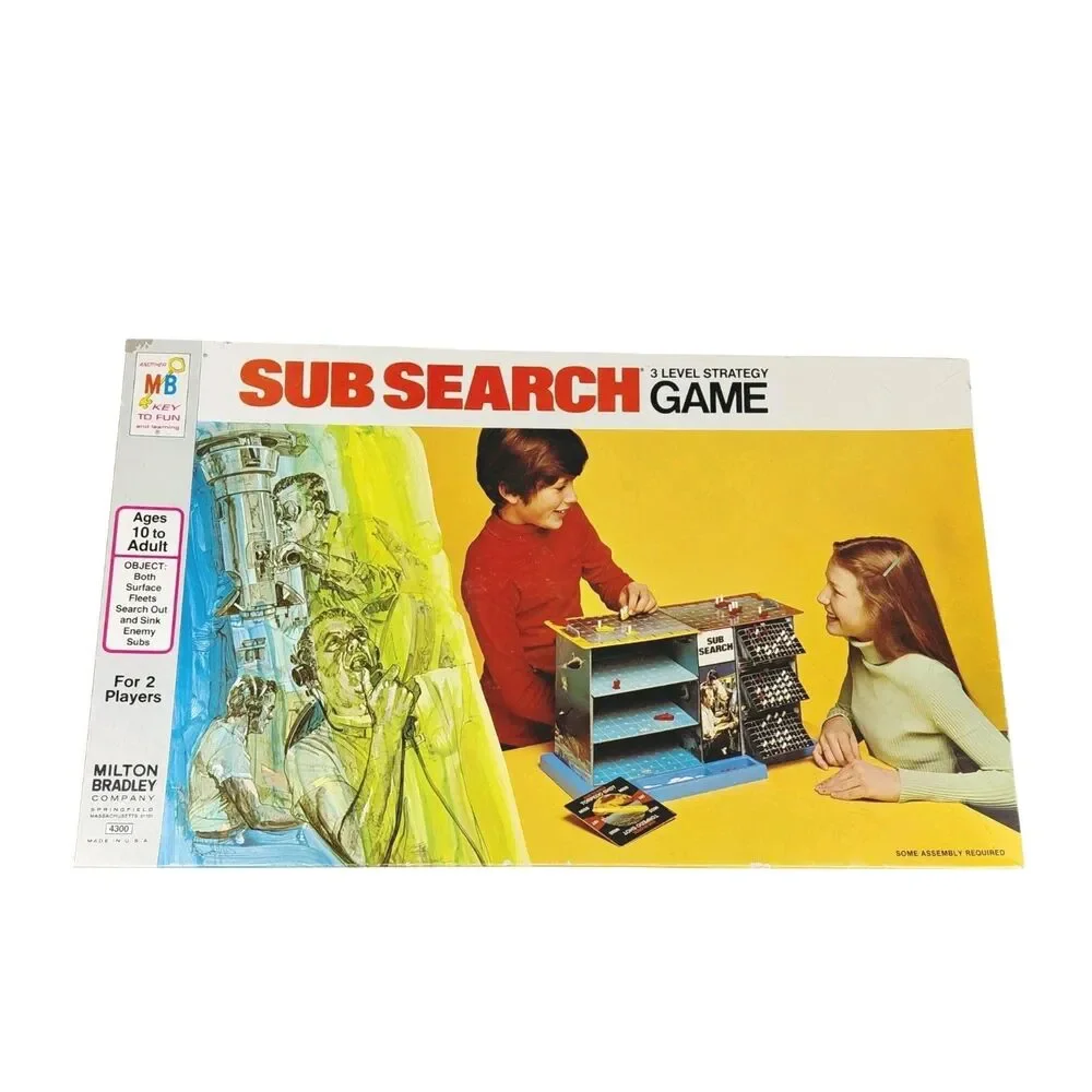 Milton Bradley Sub Search 3 Level Family Board Game Complete Vtg 1973